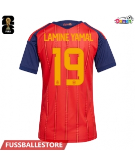 Günstige Spanien Lamine Yamal #19 Heimtrikot Damen WM 2026 Kurzarm